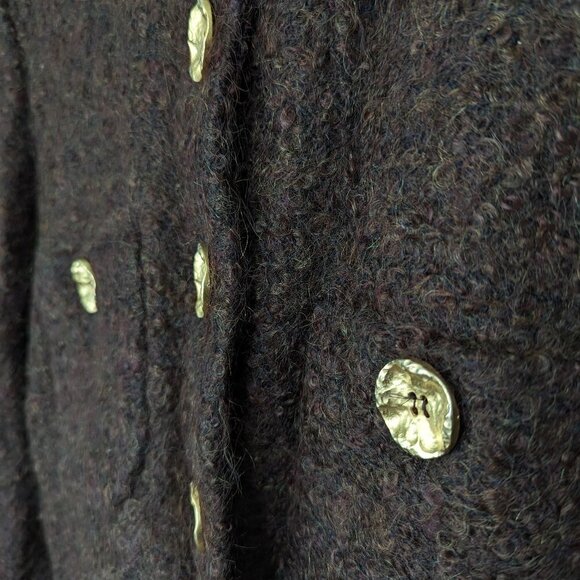 Vintage Pianoforte di Max Mara Brown Mohair and Wool Jacket with Gold Buttons - Picture 4 of 13